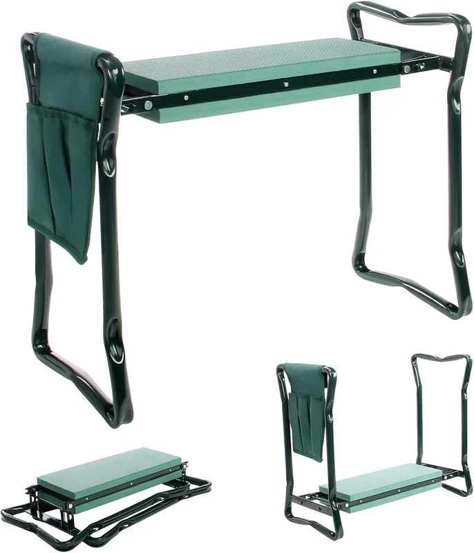 2-in-1 folding garden kneeler and bench