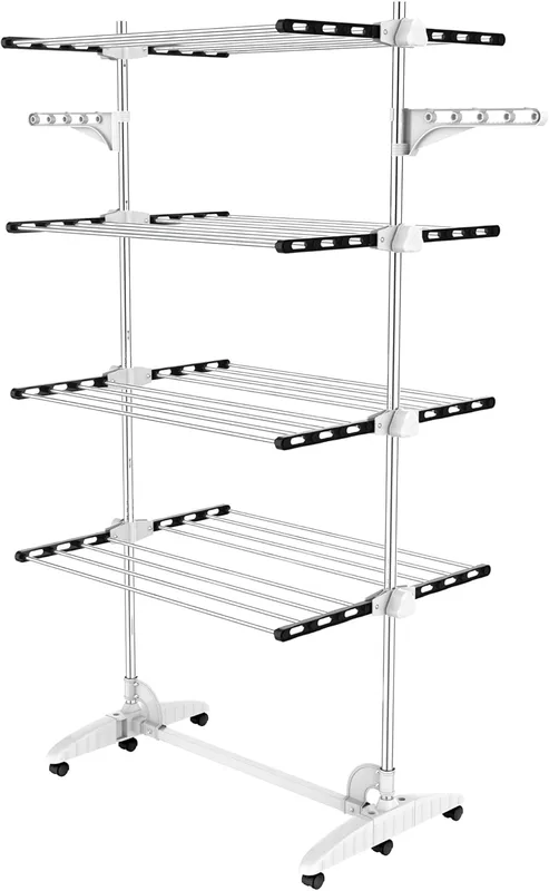 Folding clothes airer, 4 tiers with wings