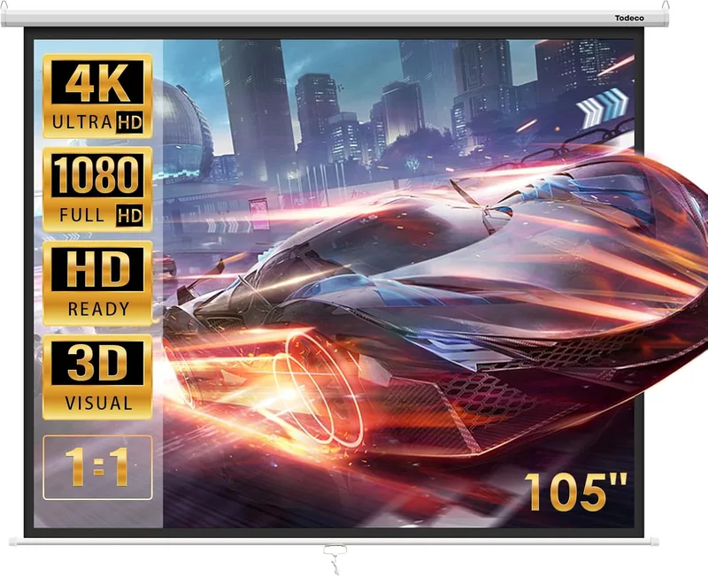Manual pull-down projection screen