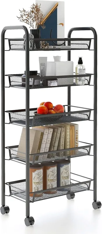 5-tier kitchen trolley on wheels